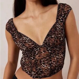 Urban Outfitters Leopard Corset Top